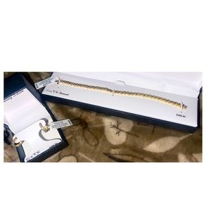 Diamond Tennis Bracelet & Matching Diamond Hoop Earrings